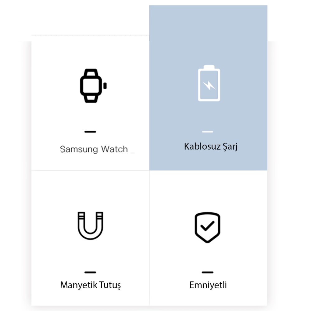 Yesido DS19 Samsung Watch Uyumlu Kablosuz Manyetik Akıllı Saat Şarjı - Siyah