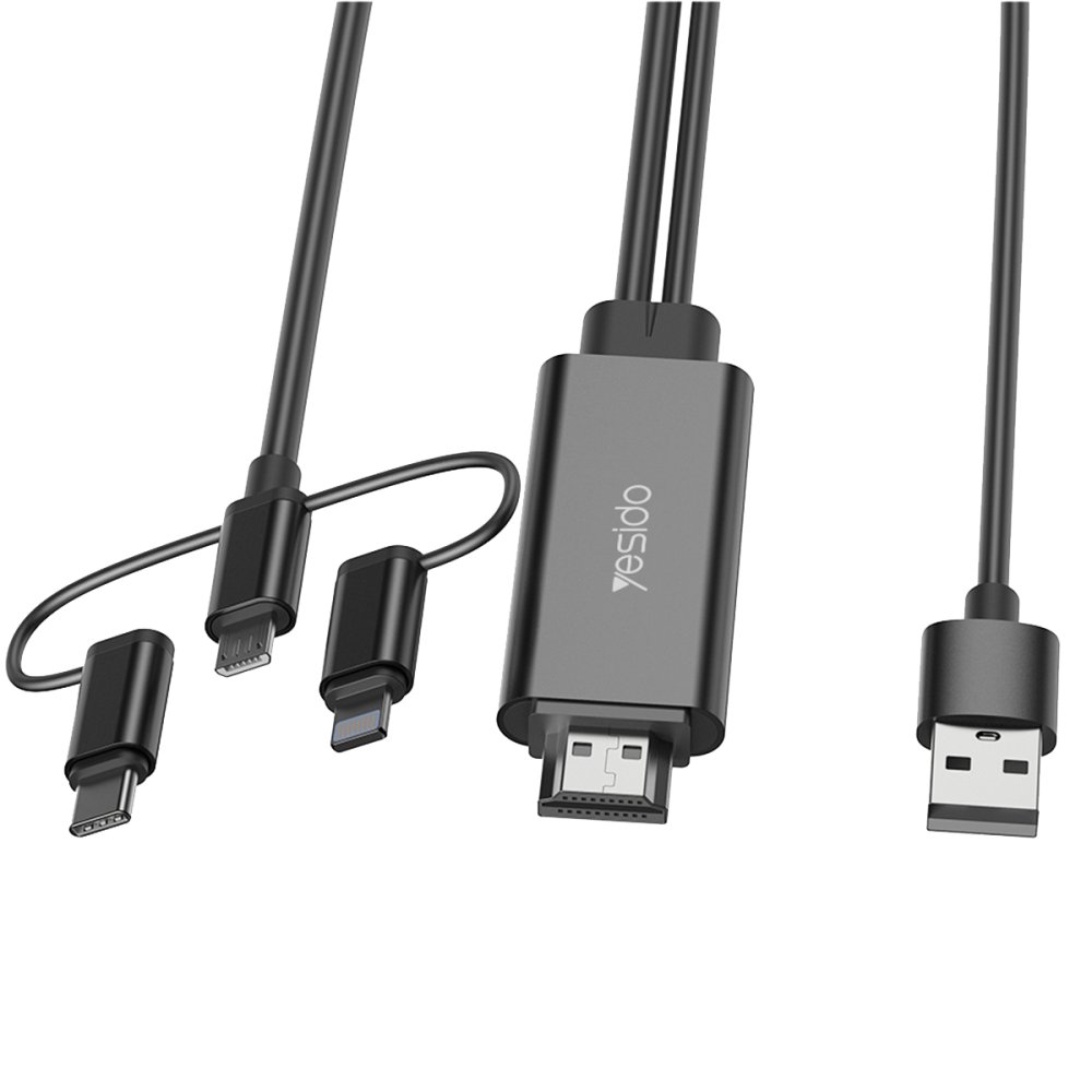 Yesido HM05 1.8m FHD 3in1 to HDMI Kablo - Siyah