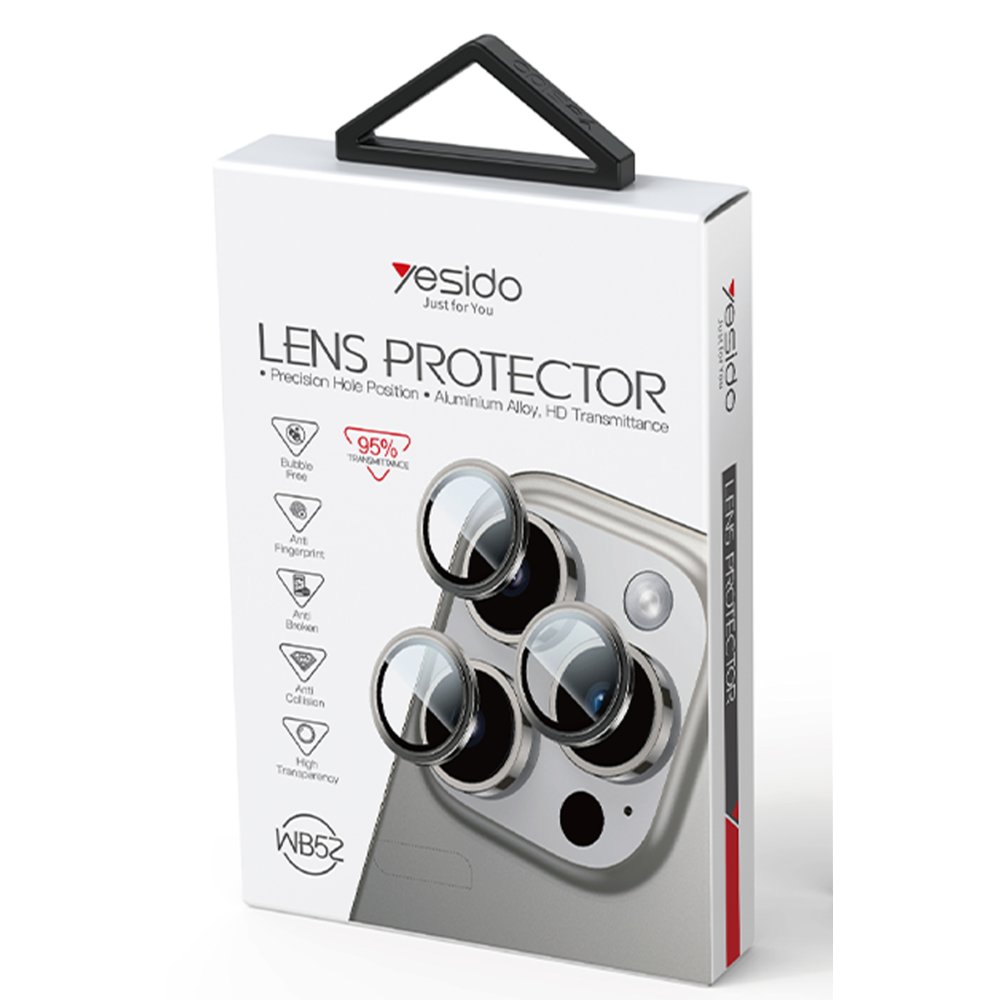 Yesido iPhone 16 Pro WB52 Metal Kamera Lens - Natural Grey