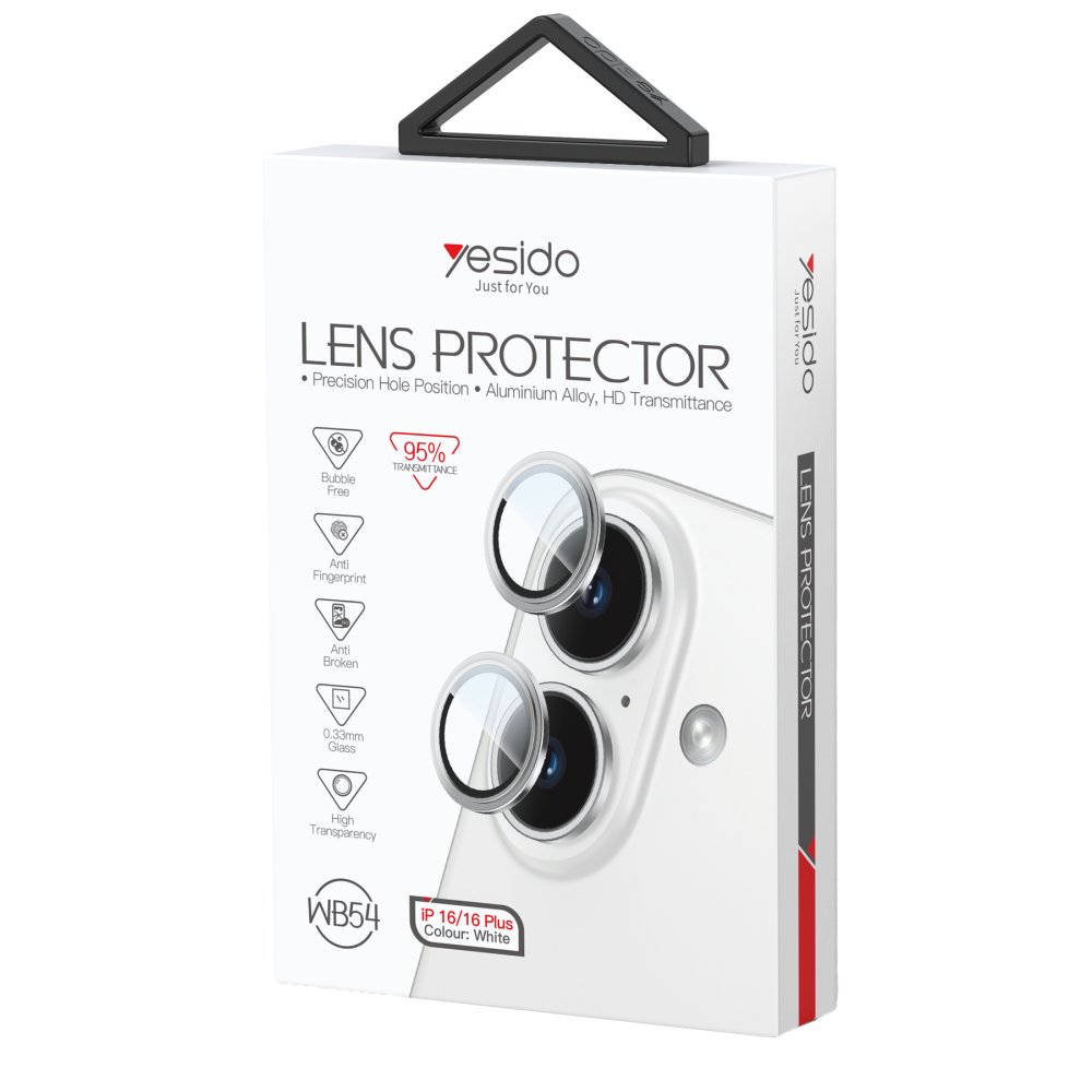 Yesido iPhone 16 WB54 Metal Kamera Lens - Lila