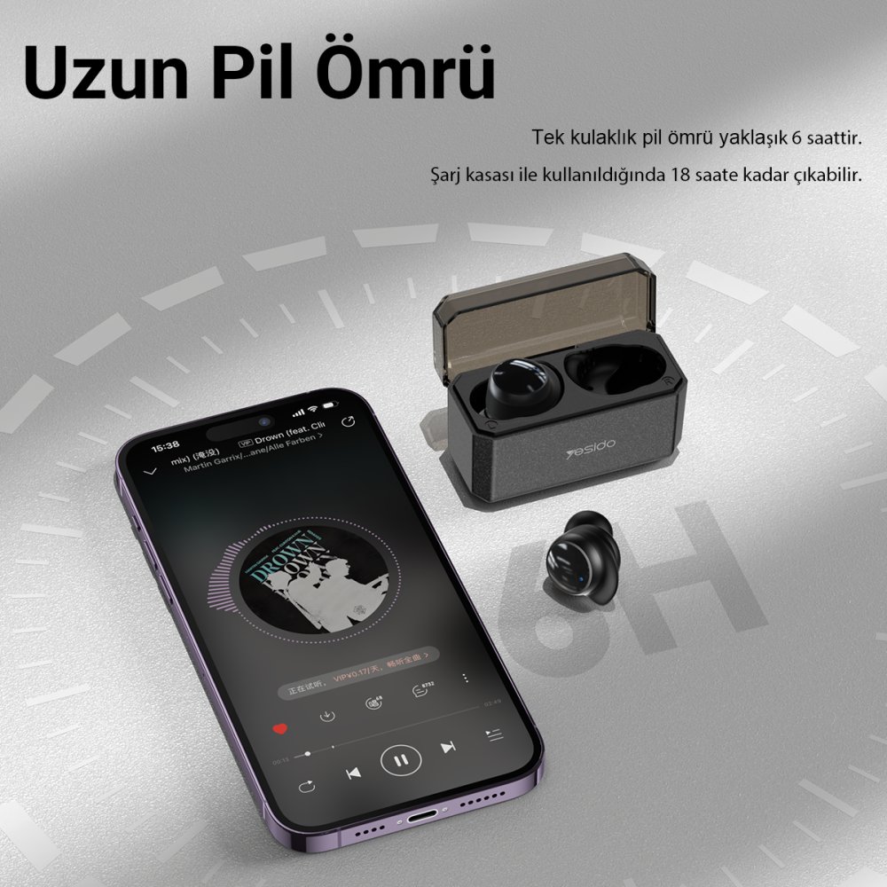 Yesido TWS20 Kablosuz Airpods Kulaklık - Siyah