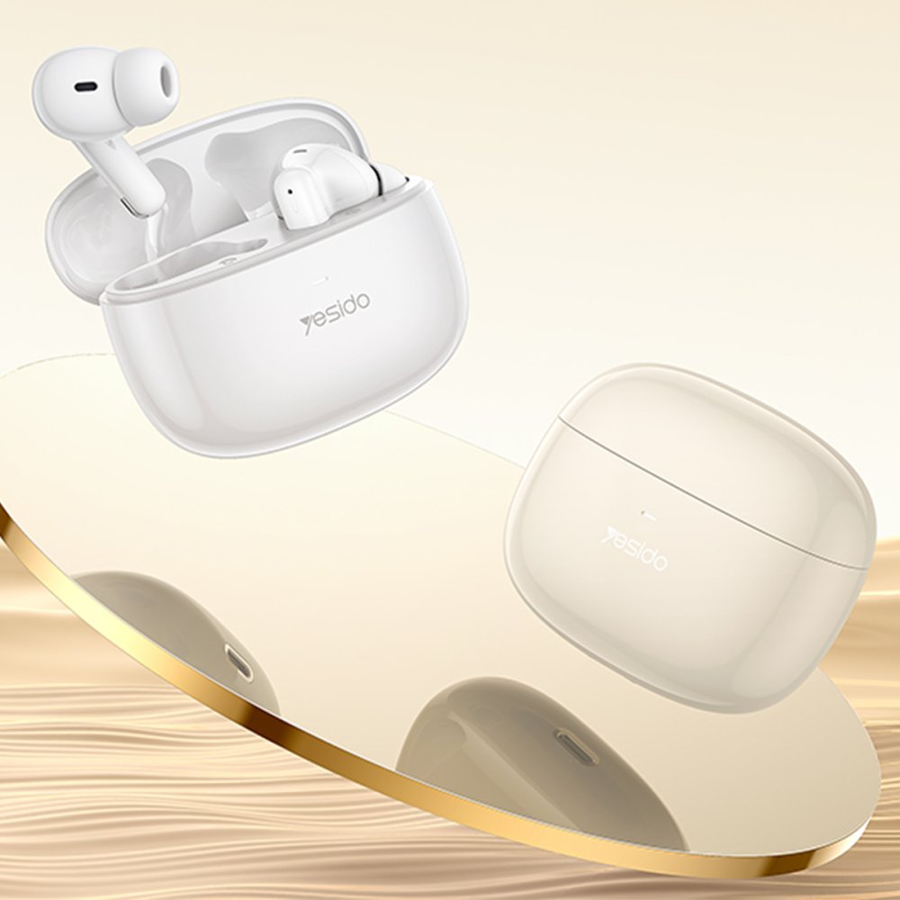 Yesido TWS28 Aktif Gürültü Engelleyici Özellikli BT 5.3 Kablosuz Airpods Kulaklık - Krem