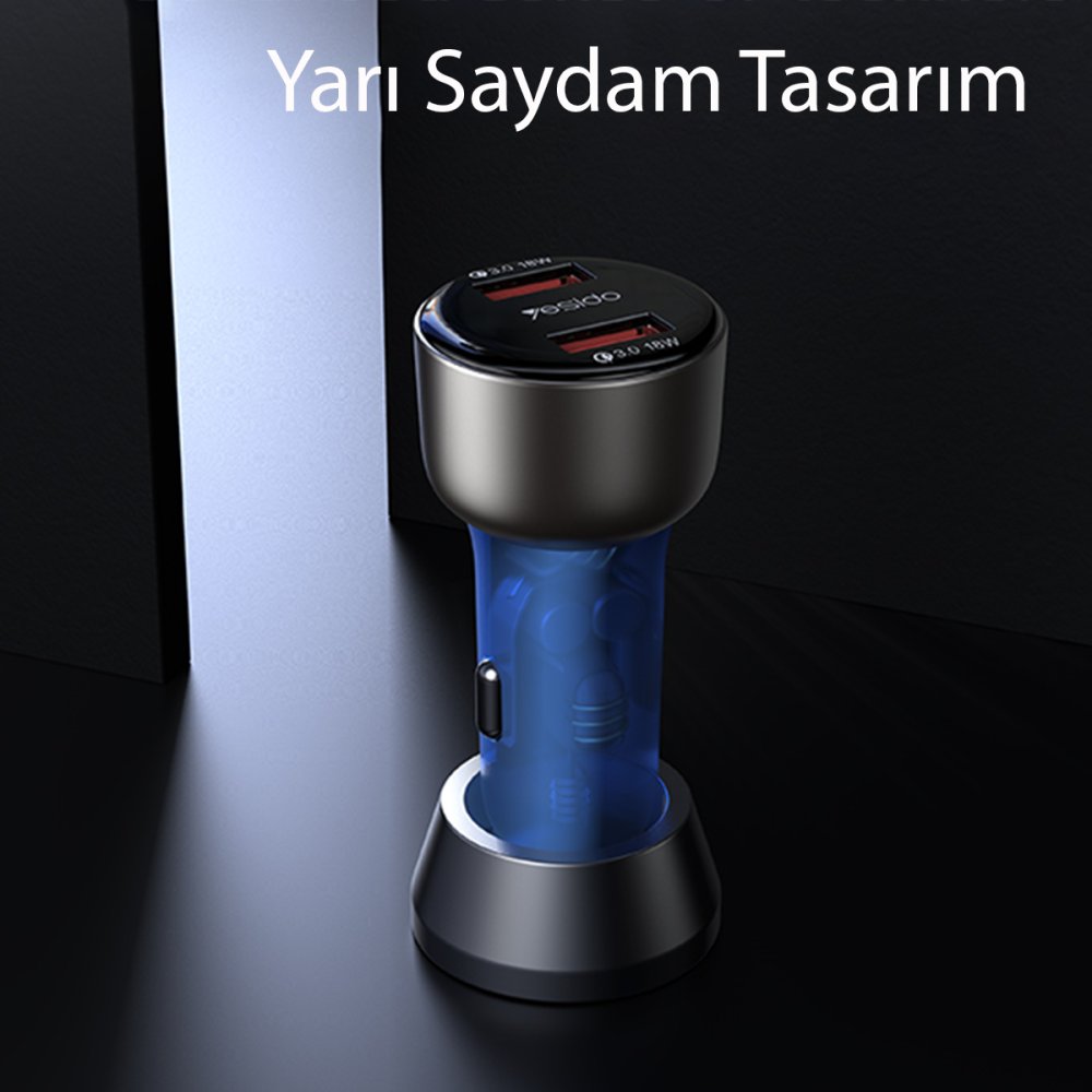 Yesido Y51 2 Adet 18W Usb Araç Şarj - Siyah