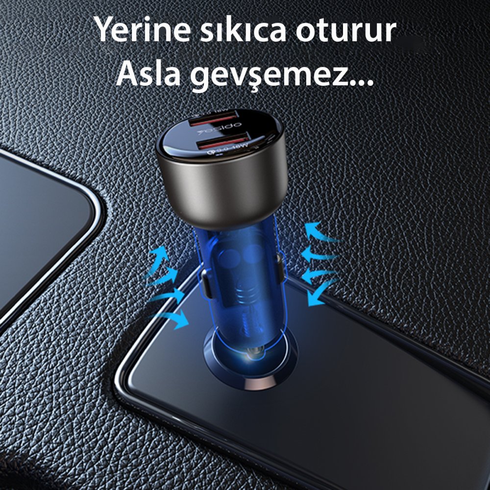 Yesido Y51 2 Adet 18W Usb Araç Şarj - Siyah