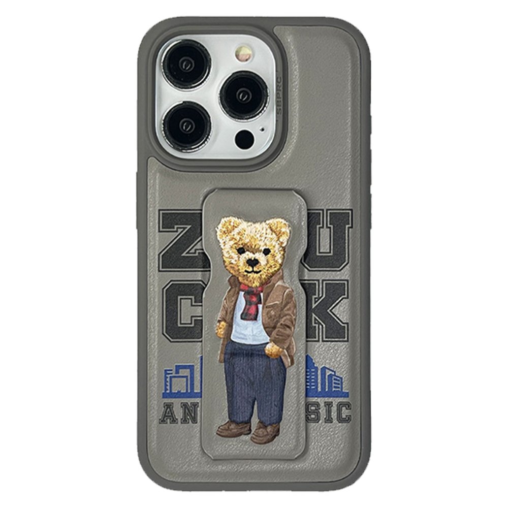 ZuckBear iPhone 15 Pro Claude Standlı Kapak - Titan Gri