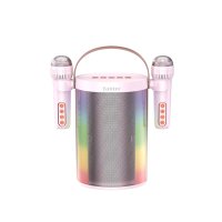 Earldom A32 RGB Işıklı 2 Adet Karaoke Mikrofonlu Bluetooth Kablosuz Hoparlör - Pembe