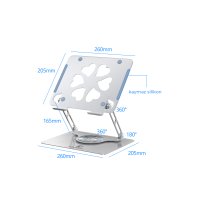 Earldom EH238 360 Derece Ayarlanabilir Metal Laptop Standı - Gümüş