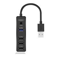 Earldom HUB07 Tak Çalıştır 3 Adet Usb 2.0 ve 1 Adet Usb 3.0 Çıkışlı Usb Çoklayıcı - Siyah