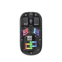 Earldom KM16 1600 DPI Sessiz Transparan Yapılı RGB Kablosuz Ofis Mouse - Siyah