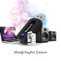 Earldom M22 Bluetooth 5.0 Usb Aux Dönüştürücü - Siyah