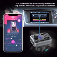 Earldom M63 Bluetooth USB3.0 ve Type C PD Hızlı Şarj FM Transmitter - Siyah