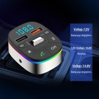 Earldom M74 Bluetooth USB3.0 Dijital FM Transmitter - Siyah