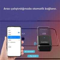 Earldom M91 Bluetooth 5.0 Usb Aux Dönüştürücü - Siyah