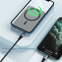 Earldom PD23 5.000 mAh 20W Kablosuz Şarjlı PD Hızlı Şarj Mini Powerbank - Yeşil