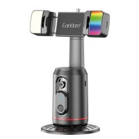 Earldom ZP32 360 Derece Ayarlanabilir BT 5.2 RGB Işık ve Beyaz Işık Aydınlatmalı Akıllı Yüz Takip Özellikli Selfie Gimbal - Siyah