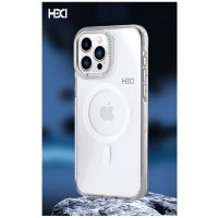 HDD iPhone 16 Pro HBC-273 PC 2.0 Diamond Şeffaf Magsafe Kapak - Şeffaf