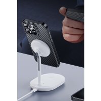 Hoco iPhone 15 Pro Knight Kevlar Magsafe Kapak - Siyah