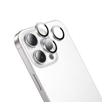 Hoco iPhone 16 Pro 3D Metal Frame Kamera Lens - Gümüş