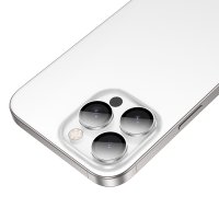 Hoco iPhone 16 Pro Max 3D Metal Frame Kamera Lens - Gümüş