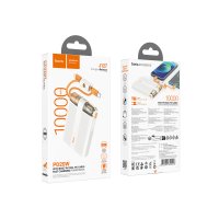 Hoco J127 Dijital Göstergeli Dual Kablolu 20W 10.000 mAh PD Mini Powerbank - Beyaz