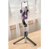 Hoco K20 BT 4.2 1M Broadcast Holder Selfie Çubuğu - Siyah