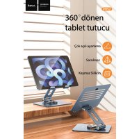 Hoco PH52 Might Dönebilen Ayarlı Metal Tablet Tutucu - Gri