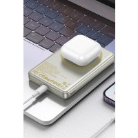 Hoco Q26A Joy 10.000 mAh 20W Type-C ve 15W Kablosuz Magsafe Şarj Özellikli PD Powerbank - Gold