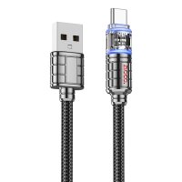 Hoco U122 1.2M Lantern USB to Type-C Şarj Data Kablosu - Siyah