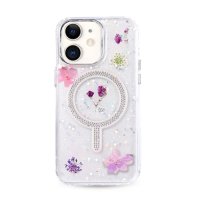 Newface iPhone 11 Flower Magsafe Kapak - Mor