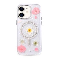 Newface iPhone 11 Flower Magsafe Kapak - Pembe