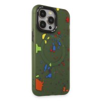 Joko iPhone 14 Pro Colorful Magsafe Kapak - Koyu Yeşil