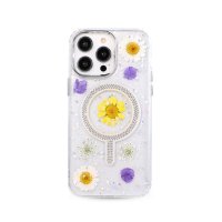 Newface iPhone 15 Pro Flower Magsafe Kapak - Sarı