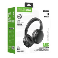 Karler Bass KRH4 Aktif Gürültü Engelleyici Özellikli Kafaüstü Kablosuz Bluetooth Kulaklık - Siyah