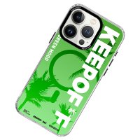 Keep Off iPhone 15 Pro Summer Travel Magsafe Kapak - Green Mood