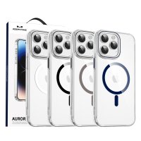 Keephone iPhone 15 Pro Max Aurora Şeffaf Magsafe Kılıf - Mavi