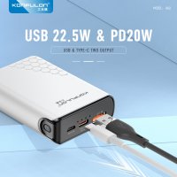 Konfulon A6Q 22.5W Usb 3.0 ve 20W Type-C Çıkışlı 10.000 mAh PD Powerbank - Beyaz