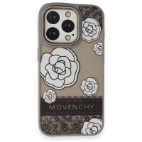 Movenchy iPhone 14 Pro Terra Desenli Kapak - Gri - 3