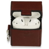 Newface Airpods 2 (2.nesil) Deri Kılıf - Bordo