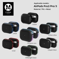 Movenchy Airpods Pro (1.nesil) MO-A8 Armor Kılıf - Gümüş