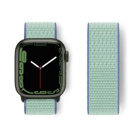 Newface Apple Watch 38mm Hasırlı Cırtcırtlı Kordon - Mavi-Turkuaz