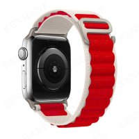 Newface Apple Watch 38mm Mountain Kordon - Beyaz-Kırmızı
