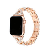 Newface Apple Watch 38mm Node Taşlı Kordon - Rose Gold