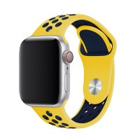 Newface Apple Watch 41mm Spor Delikli Kordon - Sarı-Siyah