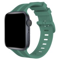 Newface Apple Watch 41mm KR408 Çizgili Silikon Kordon - Yeşil