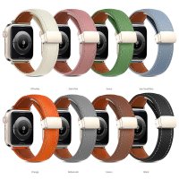 Newface Apple Watch 41mm KR414 Daks Deri Kordon - Koyu Yeşil