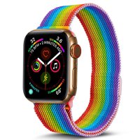 Newface Apple Watch 41mm Metal Mıknatıslı Kordon - Gökkuşağı