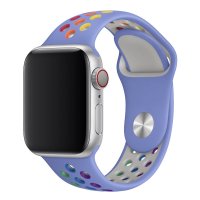 Newface Apple Watch Ultra 49mm Spor Delikli Gökkuşağı Kordon - Lila