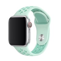 Newface Apple Watch 45mm Spor Delikli Kordon - Yeşil-Yeşil