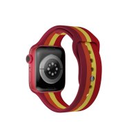 Newface Apple Watch 44mm Gökkuşağı Org Kordon - Kırmızı-Bordo