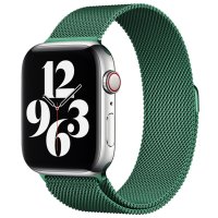 Newface Apple Watch 45mm Metal Mıknatıslı Kordon - Haki Yeşil